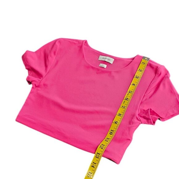 Aritzia Babaton Contour Super Cropped Pink T-Shirt, Size Medium - Picture 3 of 8